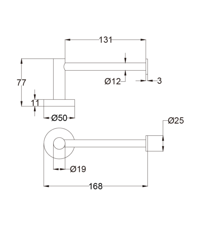Otus Slimline Toilet Roll Holder - Specification