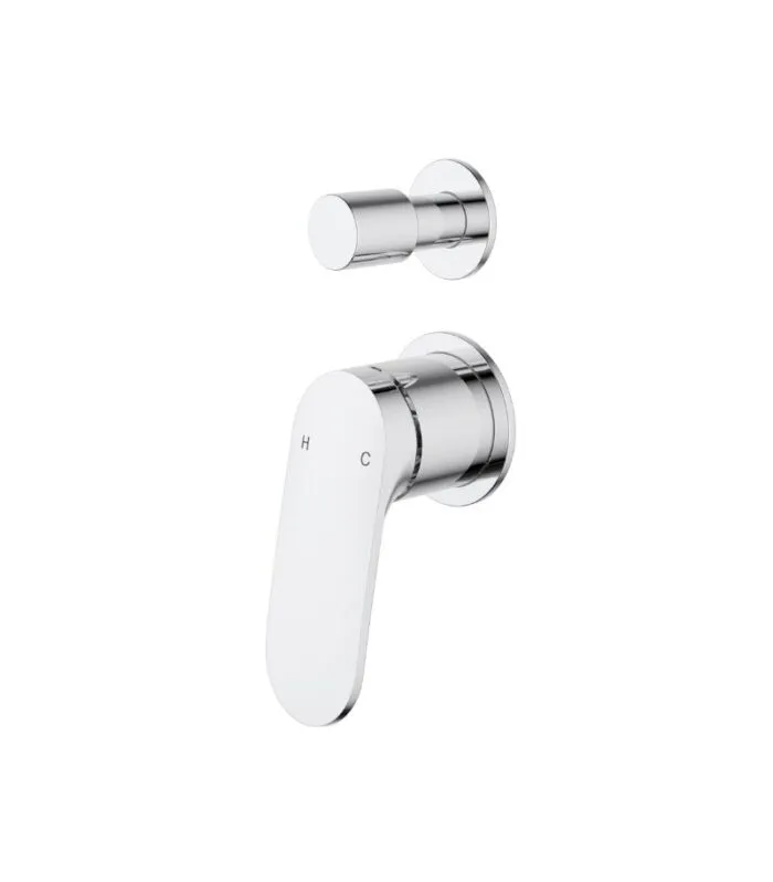 IKON Sulu II Wall Mixer with Diverter on Seperate Cover Plate Chrome