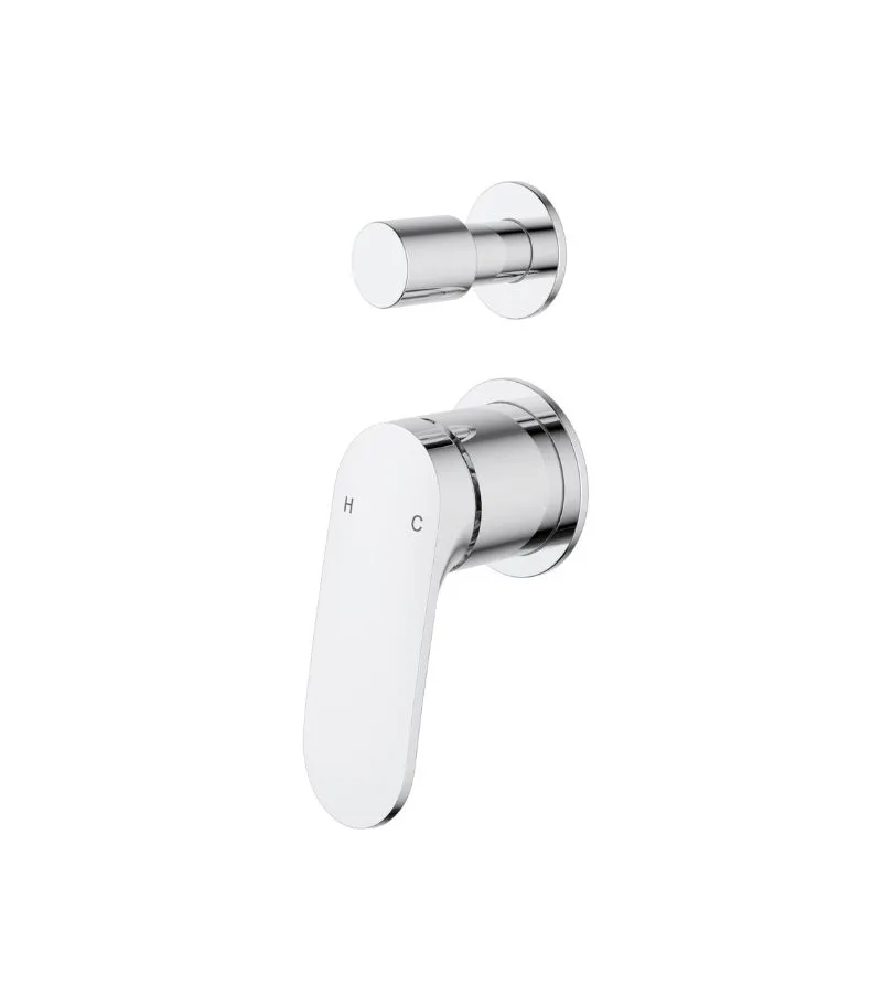 IKON Sulu II Wall Mixer with Diverter on Seperate Cover Plate Chrome
