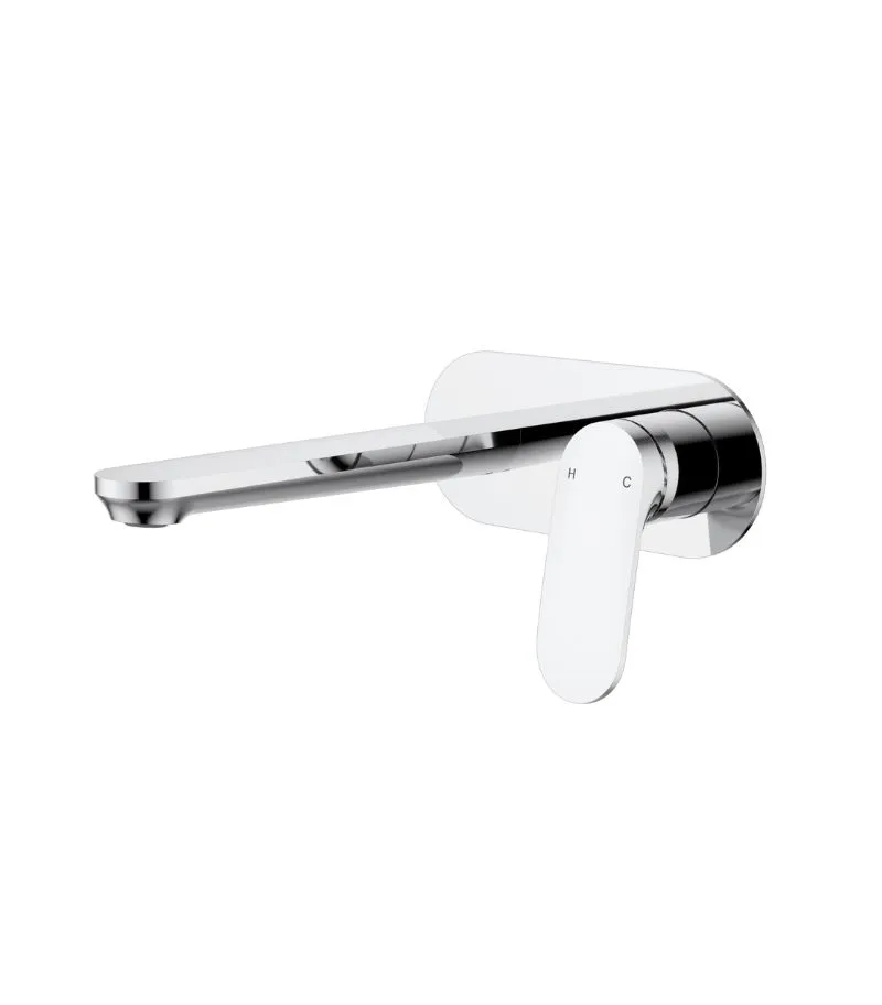 IKON Sulu II Wall Mounted Basin or Bath Mixer with Cover Plate Chrome