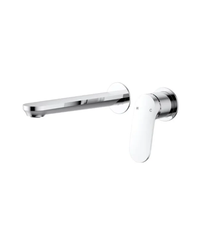 IKON Sulu II Wall-Mounted Basin/Bath Mixer on Separate Cover Plate Chrome