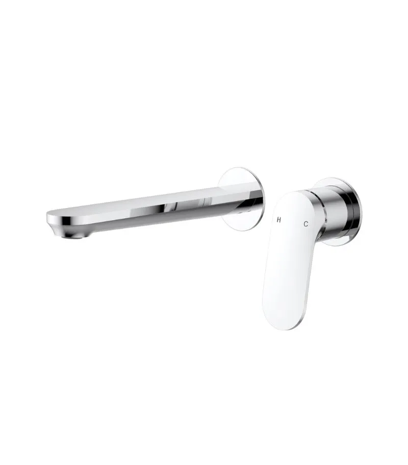 IKON Sulu II Wall-Mounted Basin/Bath Mixer on Separate Cover Plate Chrome