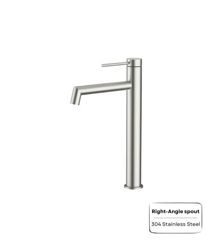 Amoza Right-Angle Spout Tall Basin Mixer - Brushed Nickel