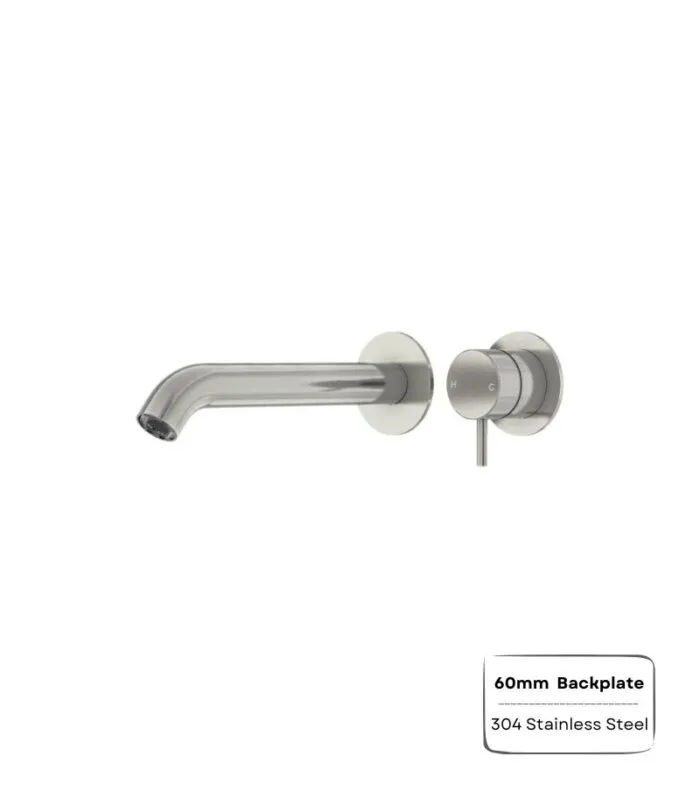 Amoza Wall Mounted Basin or Bath Mixer - Brushed Nickel