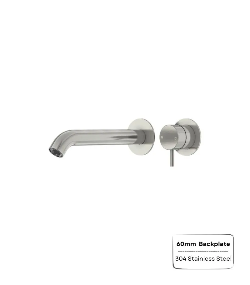 Amoza Wall Mounted Basin or Bath Mixer - Brushed Nickel