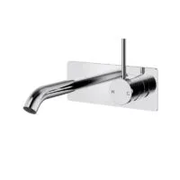Otus Slimline Basin/Bath Mixer – Curved Spout, Upward Lever, Single Plate | Chrome