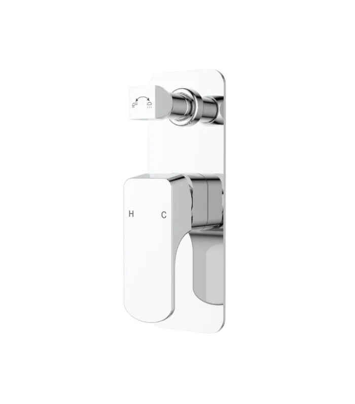 Eden Brass Wall Mixer With Diverter - Chrome