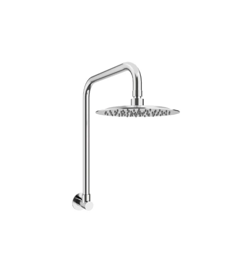 Amoza SST Shower Head With Gooseneck Arm - Chrome