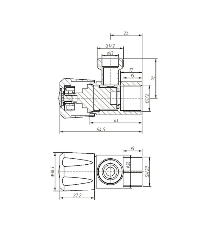 Amoza Mini 1/4 Turn Ceramic Disc Cistern Tap - Specification