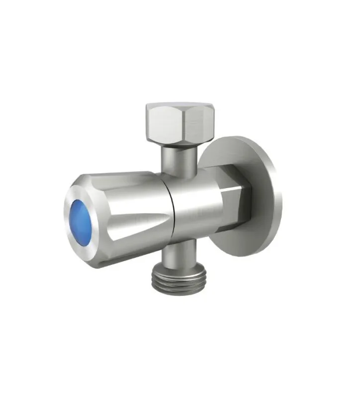 Amoza 1/4 Turn Ceramic Disc 3 Ways (15x15x15mm) Mini Cistern Tap - Brushed Stainless Steel