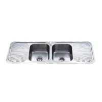 Cora 1380x480x170mm Stainless Steel Double Bowl Sink with Double Drainer Cora 1380x480x170mm Stainless Steel Double Bowl Sink with Double Drainer