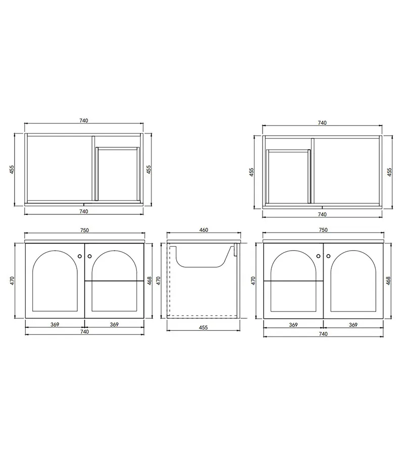 Chester 750mm Wall Hung Vanity Specification