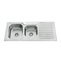 Eden 1080x480x170mm Stainless Steel 1&3/4 Bowl Sink with Drainer - LHB Eden 1080x480x170mm Stainless Steel 1&3/4 Bowl Sink with Drainer - LHB