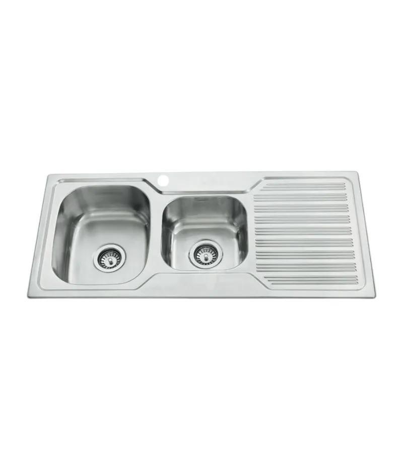 Eden 1080x480x170mm Stainless Steel 1&3/4 Bowl Sink with Drainer - LHB