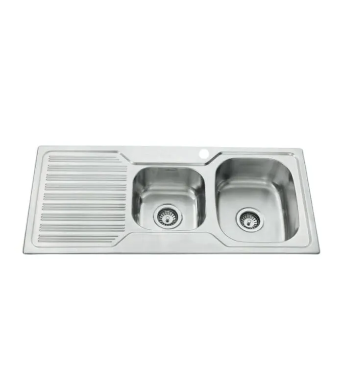 Eden 1080x480x170mm Stainless Steel 1&3/4 Bowl Sink with Drainer - RHB