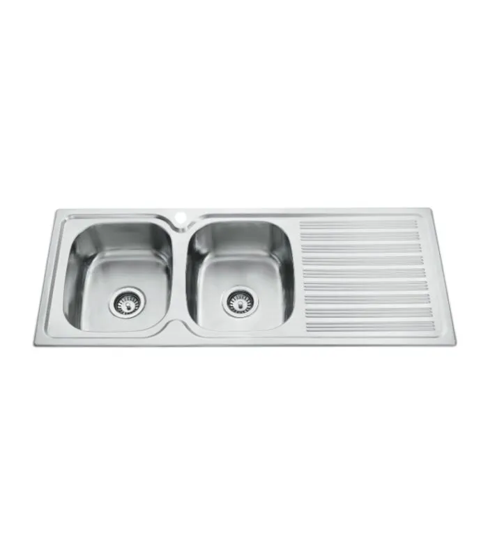 Eden 1180x480x170mm Stainless Steel Double Bowl Sink with Drainer | LHB
