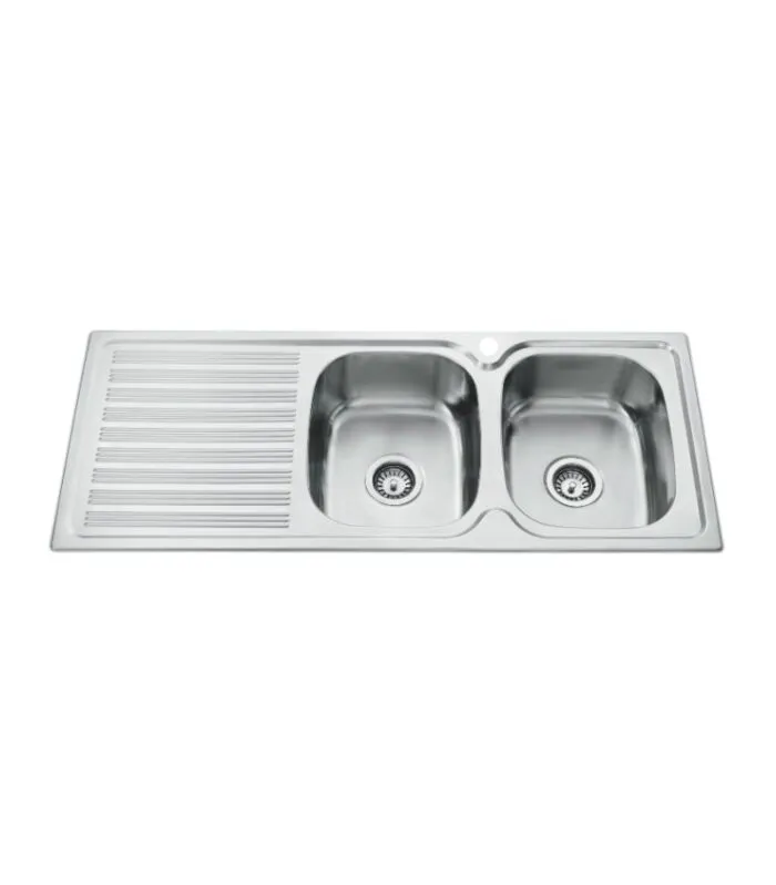 Eden 1180x480x170mm Stainless Steel Double Bowl Sink with Drainer | RHB
