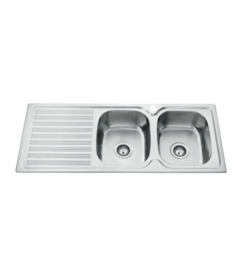 Eden 1180x480x170mm Stainless Steel Double Bowl Sink with Drainer | RHB