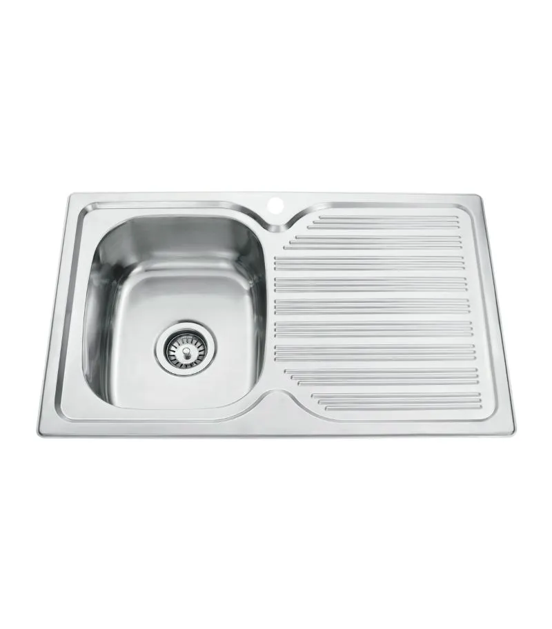 Eden 780x480x170mm Stainless Steel Single Bowl Sink with Drainer - LHB