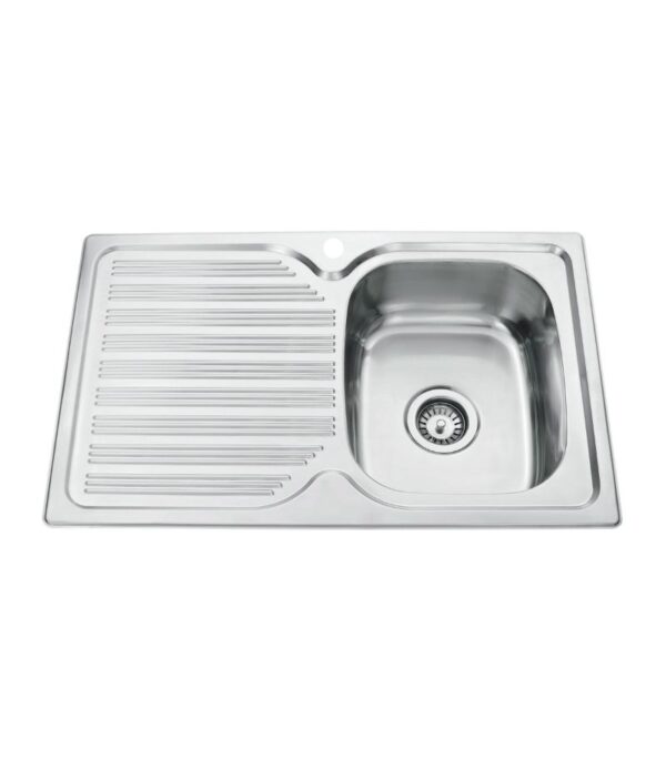 Eden 780x480x170mm Stainless Steel Single Bowl Sink with Drainer - RHB