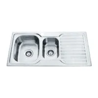 Eden 980x480x170mm Stainless Steel 1&1/2 Bowl Sink with Drainer - LHB Eden 980x480x170mm Stainless Steel 1&1/2 Bowl Sink with Drainer - LHB