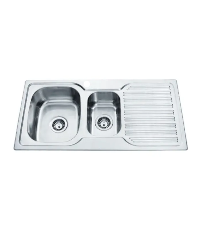 Eden 980x480x170mm Stainless Steel 1&1/2 Bowl Sink with Drainer - LHB