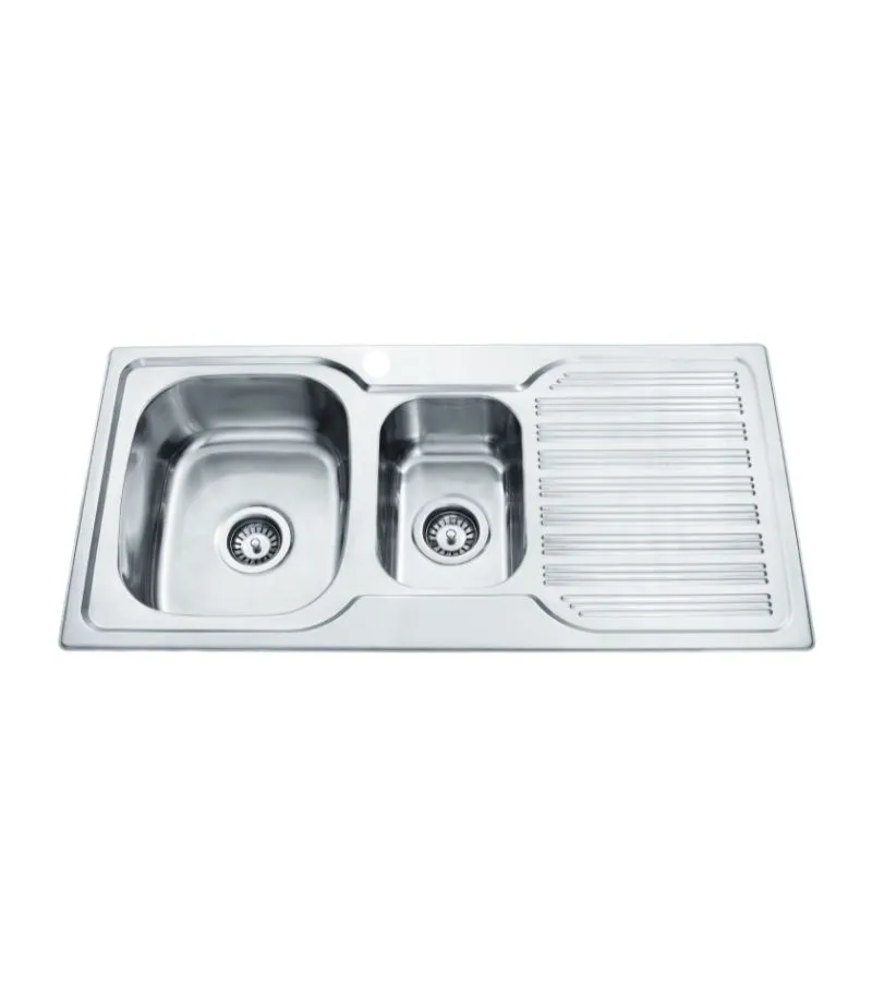 Eden 980x480x170mm Stainless Steel 1&1/2 Bowl Sink with Drainer - LHB