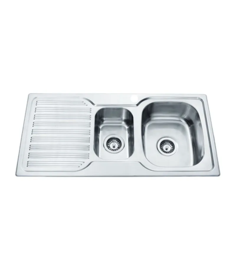 Eden 980x480x170mm Stainless Steel 1&1/2 Bowl Sink with Drainer - RHB