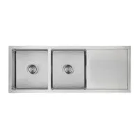 Eden 1160x450x208mm Stainless Steel Double Bowl Sink with Drainer Eden 1160x450x208mm Stainless Steel Double Bowl Sink with Drainer