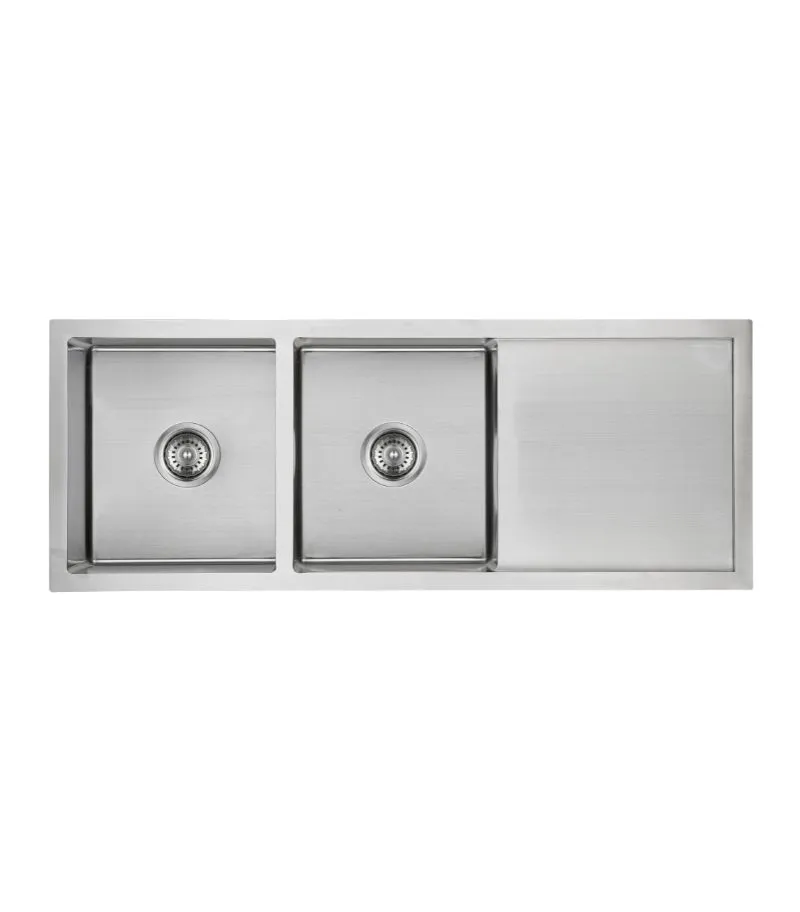 Eden 1160x450x208mm Stainless Steel Double Bowl Sink with Drainer