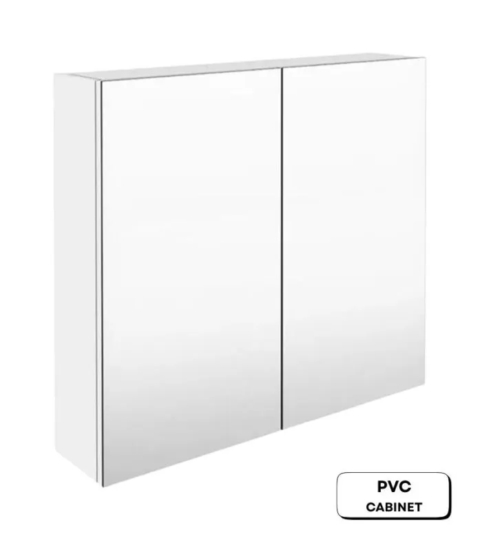 Alpha 900mm Pencil Edge Gloss White PVC Shaving Cabinet