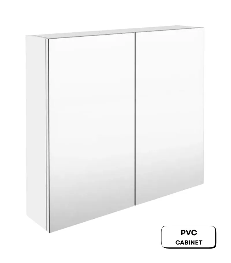 Alpha 900mm Pencil Edge Gloss White PVC Shaving Cabinet