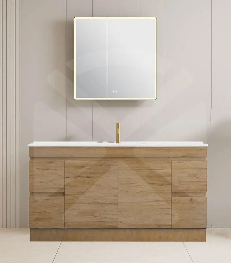 Camden 1200mm Single Bowl Floorstanding Vanity with Kickboard - Prime Oak with Ceramic Top