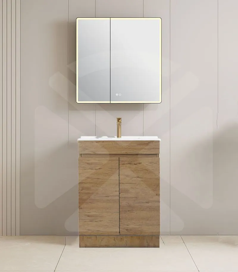 Camden 600mm Floorstanding Vanity with Kickboard - Prime Oak with Ceramic Top