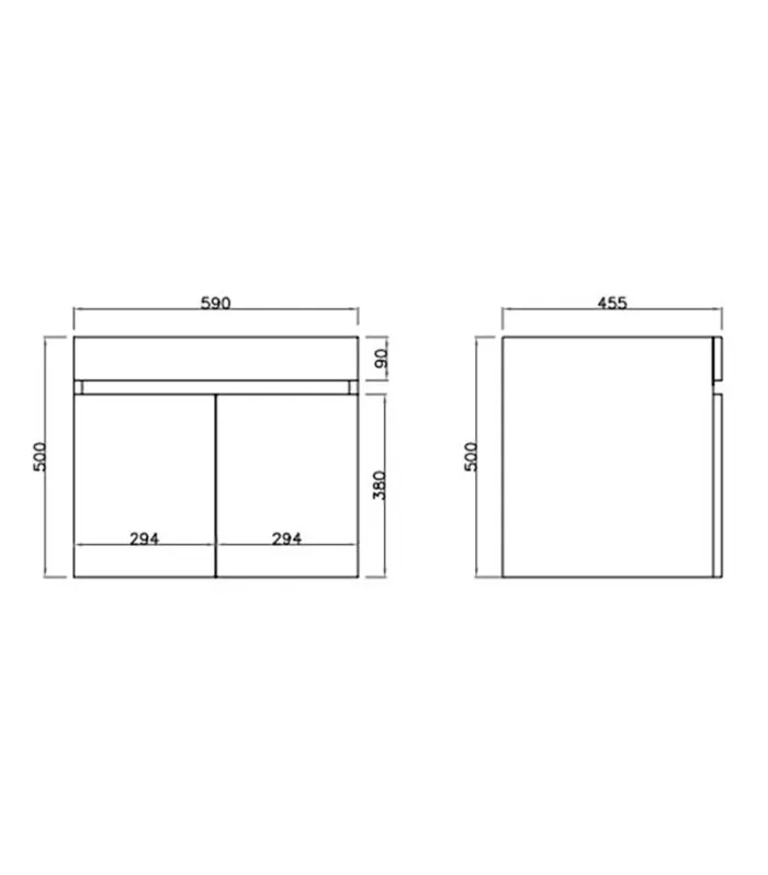 Camden 600mm Wall Hung Vanity Specification