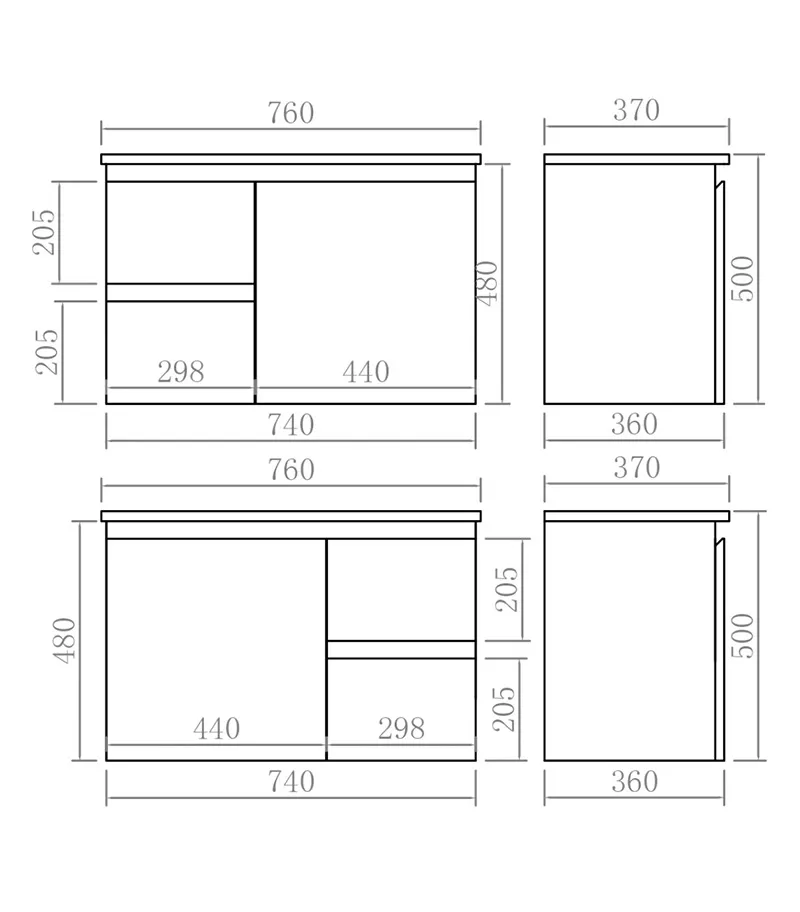 Alpha 750mm Narrow Wall Hung Vanity - Gloss White Specification