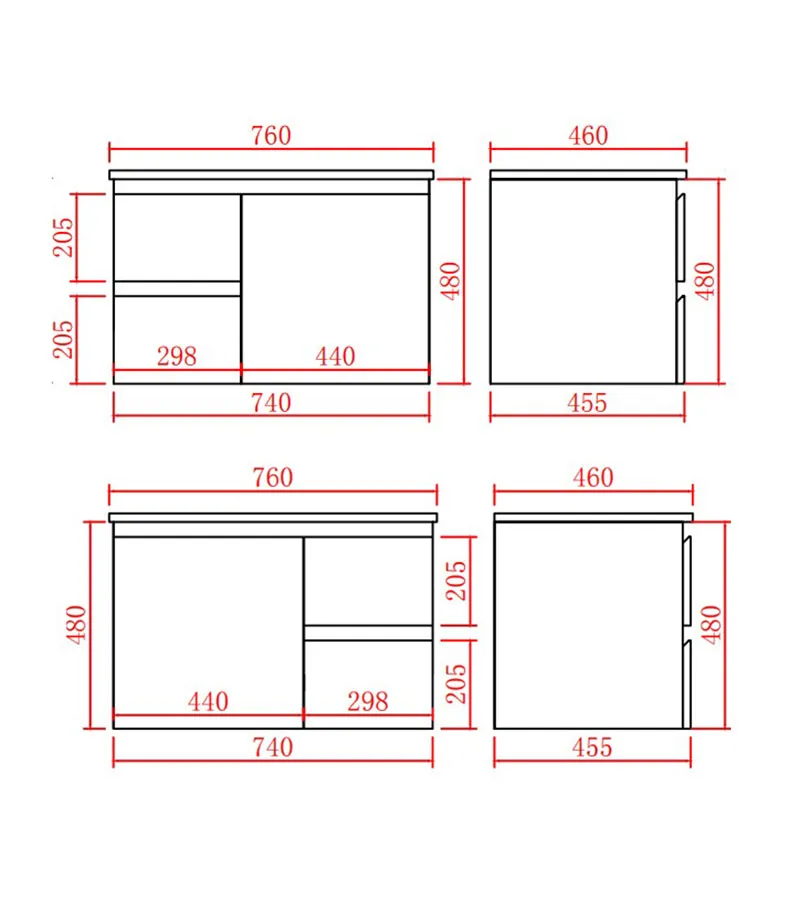 Camden 750mm Wall Hung Vanity - Gloss White Specification