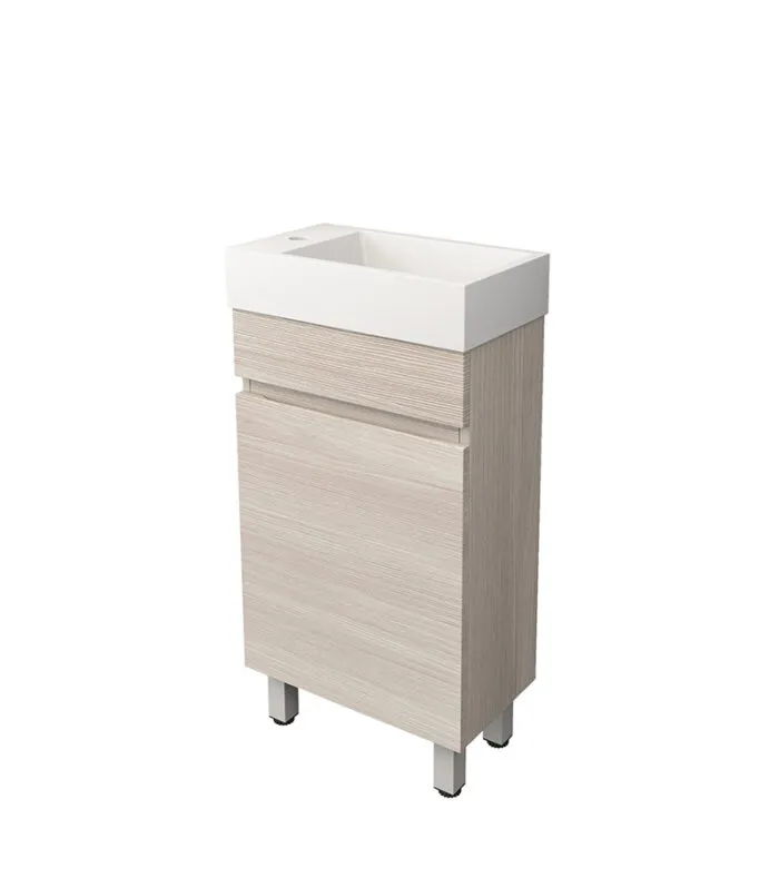 Camden Ensuite Floorstanding Vanity - Coastal Oak Side View