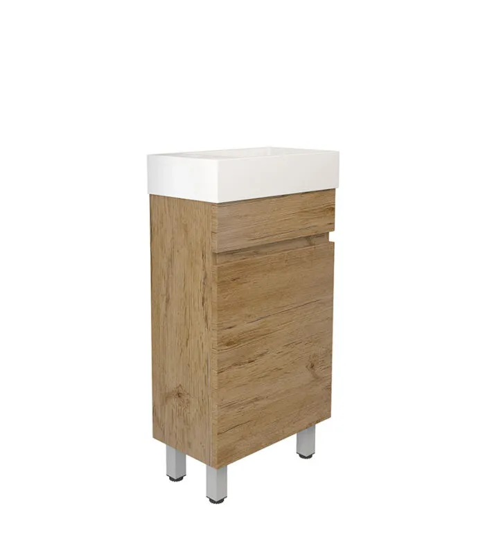 Camden Ensuite Floorstanding Vanity - Prime Oak Side View