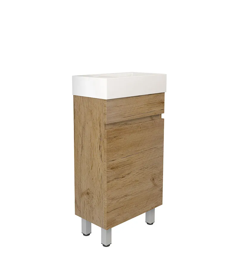 Camden Ensuite Floorstanding Vanity - Prime Oak Side View