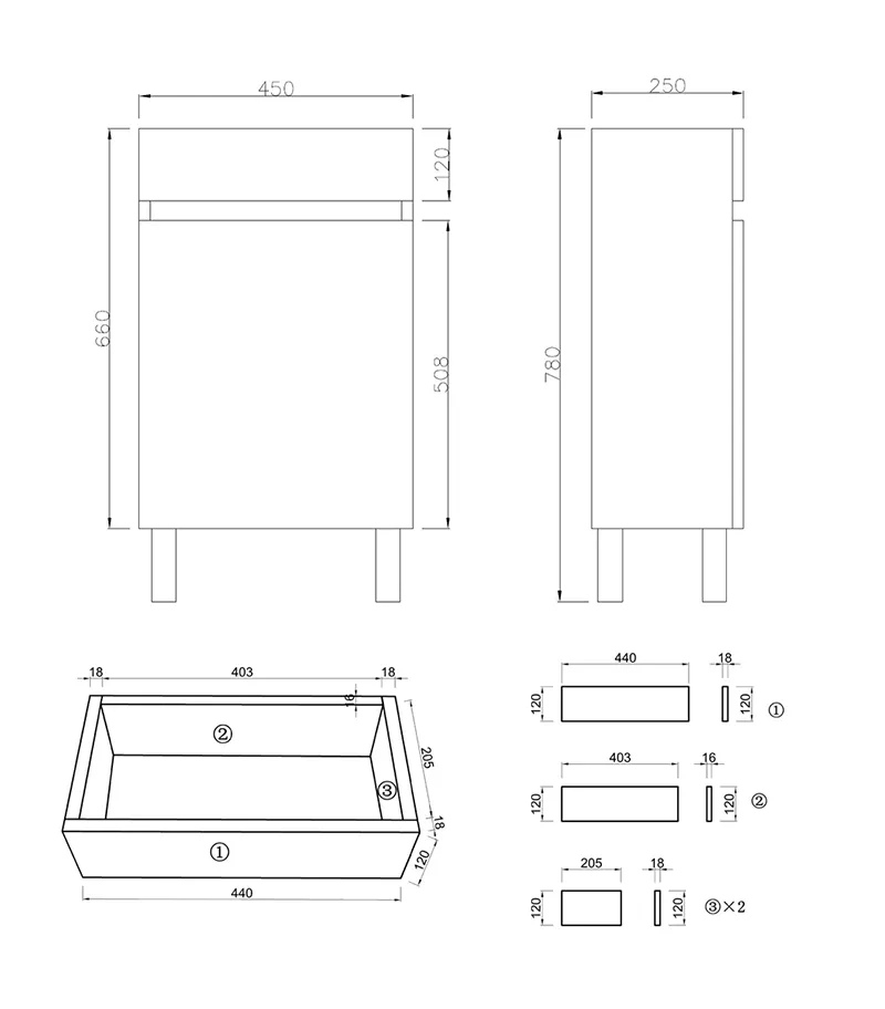 Camden Ensuite Floorstanding Vanity Specification