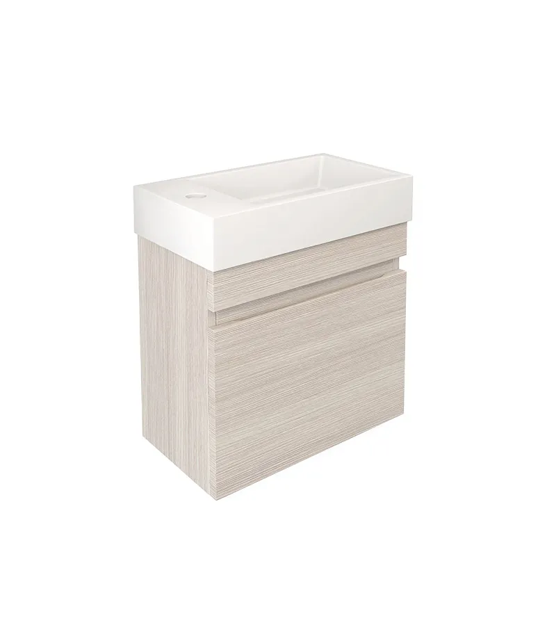 Camden Ensuite Wall Hung Vanity - Coastal Oak Side View