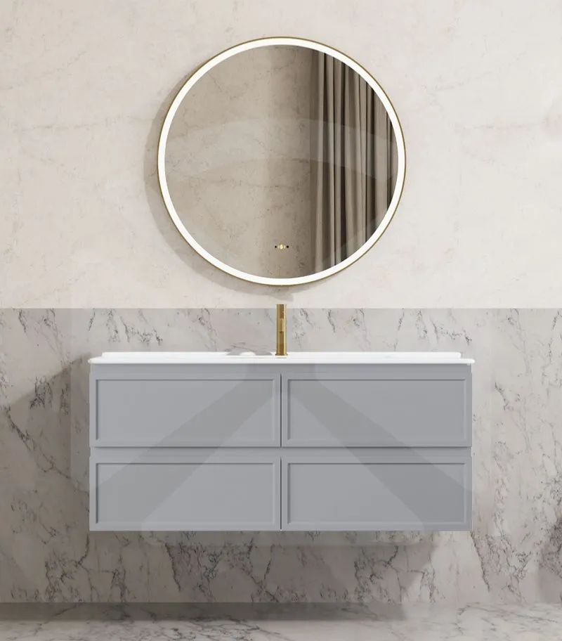 Hamilton Shaker 1200mm Single Bowl Wall Hung Vanity - Matt Grey with Ceramic Top