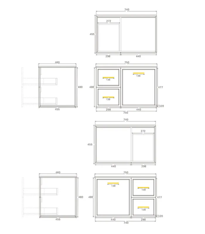 Kingsley 750mm Wall Hung Vanity Specification