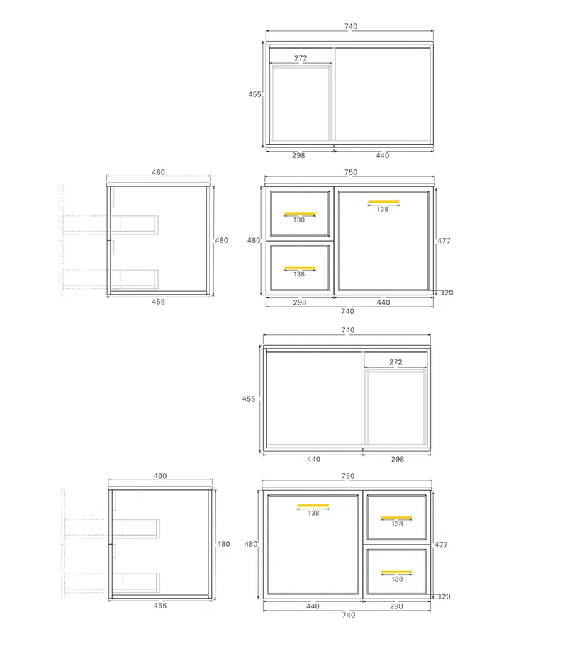 Kingsley 750mm Wall Hung Vanity Specification