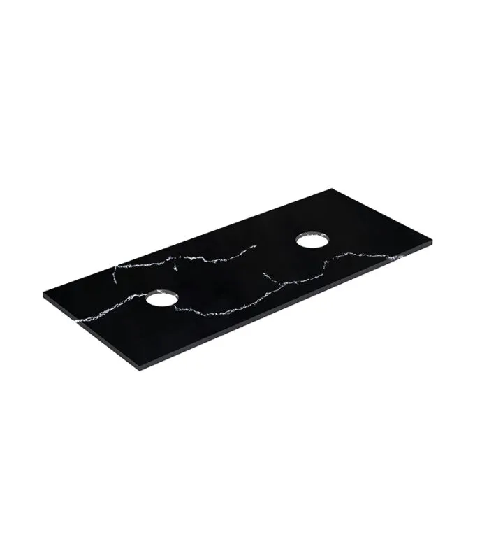 Lukka 1200mm Double Bowl Quartz Stone Vanity Top – Above Counter | Calacatta Night