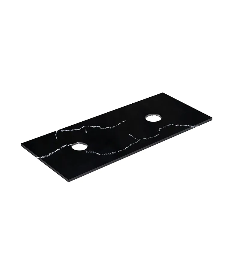 Lukka 1200mm Double Bowl Quartz Stone Vanity Top – Above Counter | Calacatta Night
