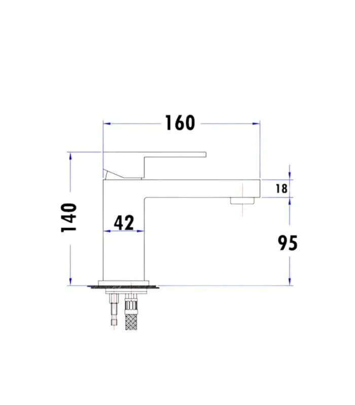 Rosa Short Basin Mixer - Specification