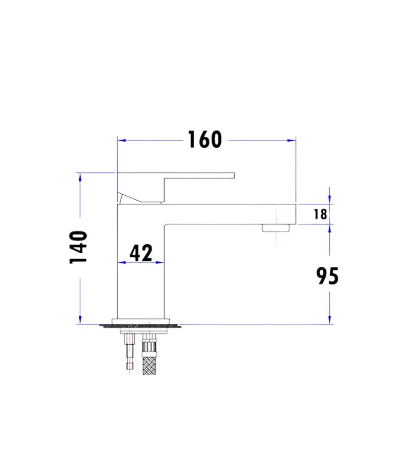 Rosa Short Basin Mixer - Specification