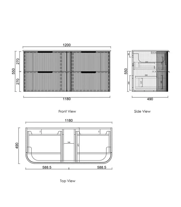 Havana 1200mm Plywood Wall Hung Vanity Specification